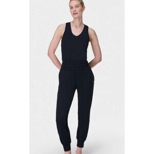 NEW, Sweaty Betty Gaia Performance Yoga Jumpsuit in Black SZ M